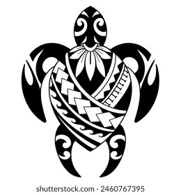 Tribal Schildkröte Tattoo Design Polynesien Stil. Aborigine Samoanisch. Illustration EPS10