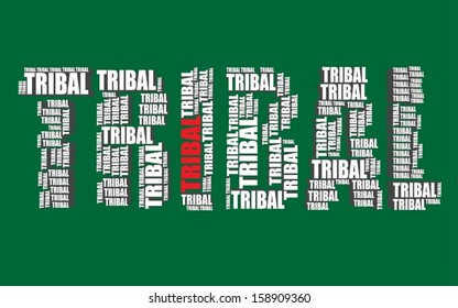 tribal typography 3d text word art tribal vector illustration word cloud 
