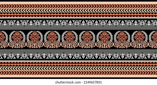 Tribal vector border with geometrical shapes