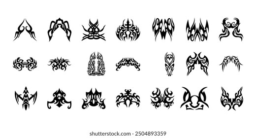 Tribal vector collection, modern icon design, white background design.