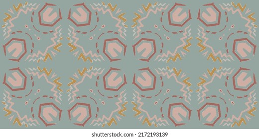 Tribal Vector Floral Tile. Grey Abstract Ornament. Pillowcase Hippie Geometric. Red Mosaic Hand made. Grey Graphic Tapestry. African Design. Scarf Bohemian Trendy.