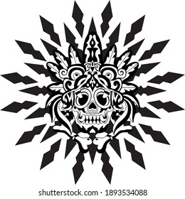 tribal vector image for black and white t-shirt and tattoo.
