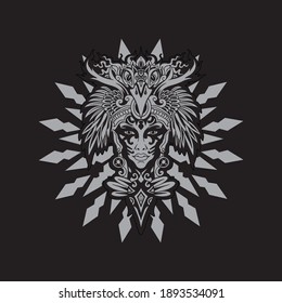tribal vector image for black and white t-shirt and tattoo.