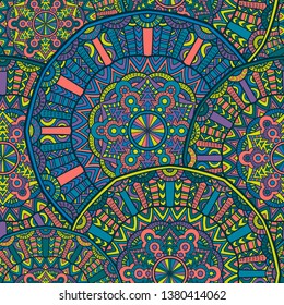 Tribal vector mandala. Vintage design for printing. Hand drawn background.