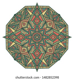 Tribal vector mandala. Vintage design for printing. Hand drawn background.