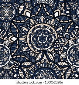 Tribal vector mandala. Vintage design for printing. Hand drawn background.