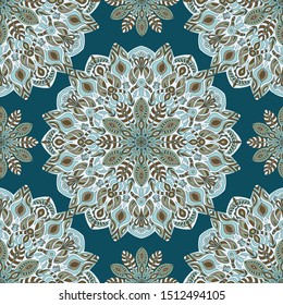 Tribal vector mandala. Vintage design for printing. Hand drawn background.