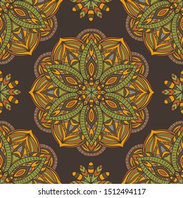 Tribal vector mandala. Vintage design for printing. Hand drawn background.