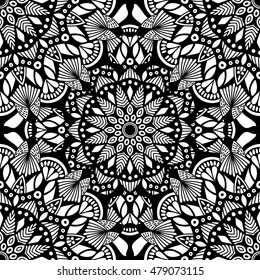 Tribal vector mandala. Vintage design for printing. Hand drawn background. Islam, Arabic, Indian, ottoman oriental ornament.