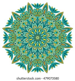 Tribal vector mandala. Vintage design for printing. Hand drawn background. Islam, Arabic, Indian, ottoman oriental ornament.