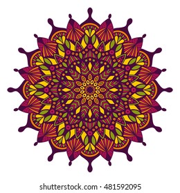 Tribal vector mandala. Vintage design for printing. Hand drawn background. Islam, Arabic, Indian, ottoman oriental ornament.