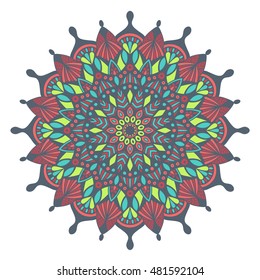 Tribal vector mandala. Vintage design for printing. Hand drawn background. Islam, Arabic, Indian, ottoman oriental ornament.