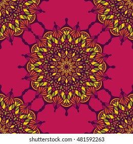 Tribal vector mandala. Vintage design for printing. Hand drawn background. Islam, Arabic, Indian, ottoman oriental ornament.