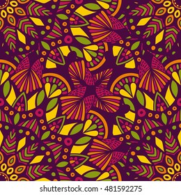 Tribal vector mandala. Vintage design for printing. Hand drawn background. Islam, Arabic, Indian, ottoman oriental ornament.