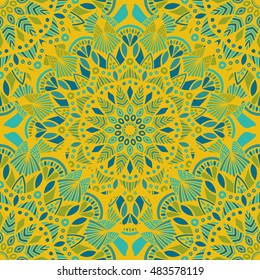 Tribal vector mandala. Vintage design for printing. Hand drawn background. Islam, Arabic, Indian, ottoman oriental ornament.