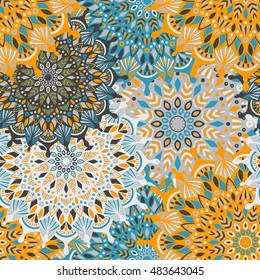 Tribal vector mandala. Vintage design for printing. Hand drawn background. Islam, Arabic, Indian, ottoman oriental ornament.
