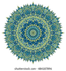 Tribal vector mandala. Vintage design for printing. Hand drawn background. Islam, Arabic, Indian, ottoman oriental ornament.