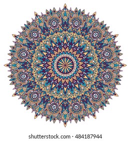 Tribal vector mandala. Vintage design for printing. Hand drawn background. Islam, Arabic, Indian, ottoman oriental ornament.