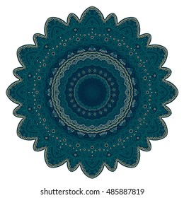 Tribal vector mandala. Vintage design for printing. Hand drawn background. Islam, Arabic, Indian, ottoman oriental ornament.