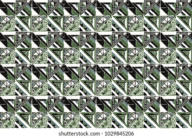 Tribal vector ornament. Seamless African pattern. Ethnic carpet with chevrons. Aztec style. Geometric mosaic on the tile, majolica.  Ancient interior. Modern rug. Geo print on textile. Vintage fabric.