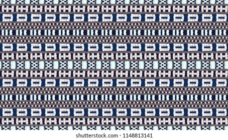 Tribal vector ornament. Seamless African pattern. Ethnic carpet with chevrons. Aztec style. Geometric mosaic on the tile, majolica. Ancient interior. Modern rug. Geo print on textile. Kente Cloth.