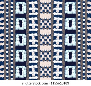 Tribal vector ornament. Seamless African pattern. Ethnic carpet with chevrons. Aztec style. Geometric mosaic on the tile, majolica. Ancient interior. Modern rug. Geo print on textile. Kente Cloth.