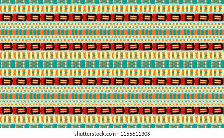 Tribal vector ornament. Seamless African pattern. Ethnic carpet with chevrons. Aztec style. Geometric mosaic on the tile, majolica. Ancient interior. Modern rug. Geo print on textile. Kente Cloth.