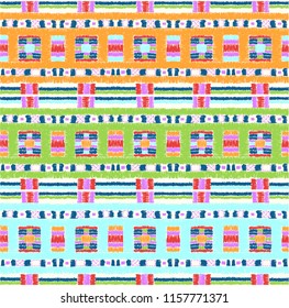 Tribal vector ornament. Seamless African pattern. Ethnic carpet with chevrons. Aztec style. Geometric mosaic on the tile, majolica. Ancient interior. Modern rug. Geo print on textile. Kente Cloth.