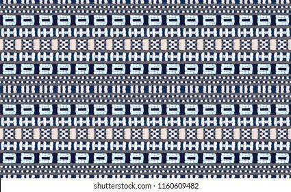 Tribal vector ornament. Seamless African pattern. Ethnic carpet with chevrons. Aztec style. Geometric mosaic on the tile, majolica. Ancient interior. Modern rug. Geo print on textile. Kente Cloth.