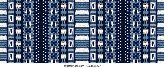 Tribal vector ornament. Seamless African pattern. Ethnic carpet with chevrons. Aztec style. Geometric mosaic on the tile, majolica. Ancient interior. Modern rug. Geo print on textile. Kente Cloth.