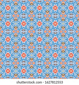 Tribal vector ornament. Seamless African pattern. Ethnic carpet with chevrons. Aztec style. Geometric mosaic on the tile, majolica. Ancient interior. Asian rug. Geo print on textile. Kente Cloth.
