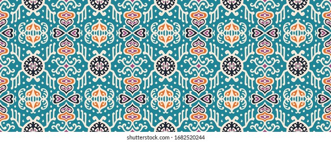 Tribal vector ornament. Seamless African pattern. Ethnic carpet with chevrons. Aztec style. Geometric mosaic on the tile, majolica. Ancient interior. Asian rug. Geo print on textile. Kente Cloth.