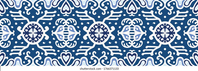 Tribal vector ornament. Seamless African pattern. Ethnic carpet with chevrons. Aztec style. Geometric mosaic on the tile, majolica. Ancient interior. Asian rug. Geo print on textile. Kente Cloth.