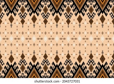 Tribal vector ornament. Seamless African pattern. Ethnic carpet with chevrons. 
Aztec style. Geometric mosaic on the tile, majolica. Ancient interior. 
Modern rug. Geo print on textile. Kente Cloth.
