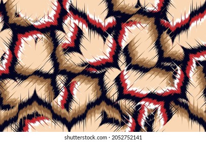 Tribal vector ornament. Seamless African pattern. Ethnic carpet with chevrons. 
Aztec style. Geometric mosaic on the tile, majolica. Ancient interior. 
Modern rug. Geo print on textile. Kente Cloth.
