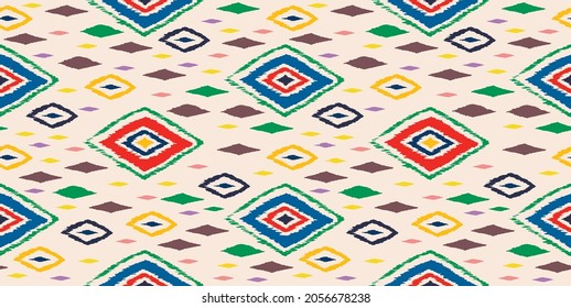 Tribal vector ornament. Seamless African pattern. Ethnic carpet with chevrons. Aztec style. Geometric mosaic on the tile, majolica. Ancient interior. Modern rug. Geo print on textile. Kente Cloth.