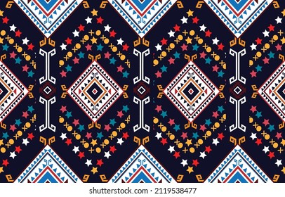 Tribal vector ornament. Seamless African pattern. Ethnic carpet with chevrons. 
Aztec style. Geometric mosaic on the tile, majolica. Ancient interior. 
Modern rug. Geo print on textile. Kente Cloth.