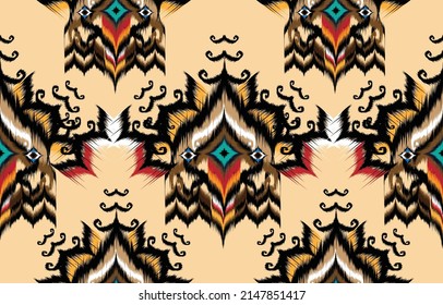Tribal vector ornament. Seamless African pattern. Ethnic carpet with chevrons. 
Aztec style. Geometric mosaic on the tile, majolica. Ancient interior. 
Modern rug. Geo print on textile. Kente Cloth.
