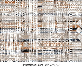 Tribal vector ornament. Seamless African pattern. Ethnic carpet style. Geometric mosaic on the tile  Ancient interior.Modern rug. Geo print textile Cloth.Vector fabric Abstract digital printing  linen