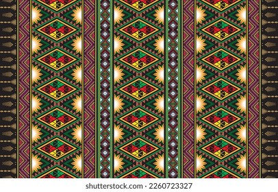 Tribal vector ornament. Seamless African pattern. Ethnic carpet with chevrons. Aztec style. Geometric mosaic on the tile, majolica. Ancient interior. Modern rug. Geo print on textile. Kente Cloth.