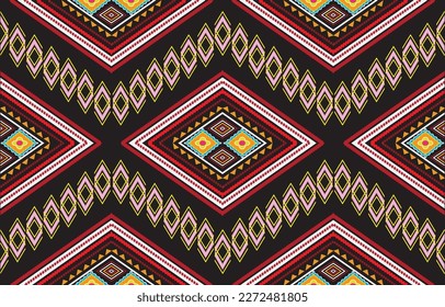Tribal vector ornament. Seamless African pattern. Ethnic carpet with chevrons. Aztec style. Geometric mosaic on the tile, majolica. Ancient interior. Modern rug. Geo print on textile. Kente Cloth.
