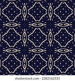 Tribal vector ornament. Seamless African pattern. Ethnic art. Geometric mosaic on the tile, majolica. Ancient interior. Modern rug. Geo print on textile.