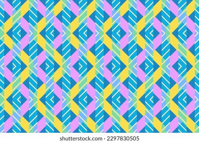 Tribal vector ornament. Seamless African pattern, Ethnic carpet with chevrons, Aztec style, Geometric mosaic tile, majolica. Ancient interior, Modern rug, Geo print on textile.