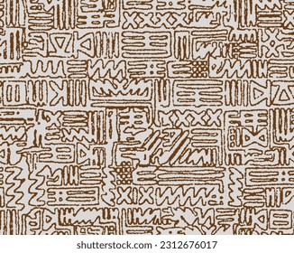 Tribal vector ornament. Seamless African pattern. Ethnic carpet style. Geometric mosaic on the tile Ancient interior.Modern rug. Geo print textile Cloth.Vector fabric Abstract digital printing linen