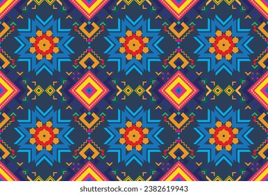 Tribal vector ornament. Seamless African pattern. Ethnic carpet with chevrons. Aztec style. Geometric mosaic on the tile, majolica. Ancient interior. Modern rug. Geo print on textile. Kente Cloth.