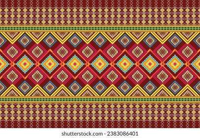 Tribal vector ornament. Seamless African pattern. Ethnic carpet with chevrons. Aztec style. Geometric mosaic on the tile, majolica. Ancient interior. Modern rug. Geo print on textile. Kente Cloth.