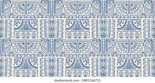 Tribal vector ornament. Seamless African pattern. Ethnic carpet with chevrons. Aztec style. Geometric mosaic on the tile, majolica. Ancient interior. Modern rug. Geo print on textile. Kente Cloth.