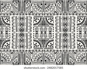 Tribal vector ornament. Seamless African pattern. Ethnic carpet with chevrons. Aztec style. Geometric mosaic on the tile, majolica. Ancient interior. Modern rug. Geo print on textile. Kente Cloth.