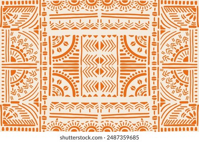 Tribal vector ornament. Seamless African pattern. Ethnic carpet with chevrons. Aztec style. Geometric mosaic on the tile, majolica. Ancient interior. Modern rug. Geo print on textile. Kente Cloth.