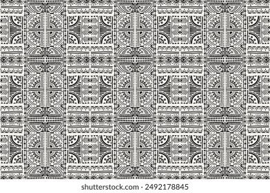 Tribal vector ornament. Seamless African pattern. Ethnic carpet with chevrons. Aztec style. Geometric mosaic on the tile, majolica. Ancient interior. Modern rug. Geo print on textile. Kente Cloth.